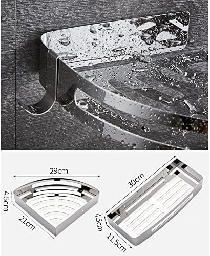 Stainless Steel Wall Mount Shower Caddy with No Drilling Option