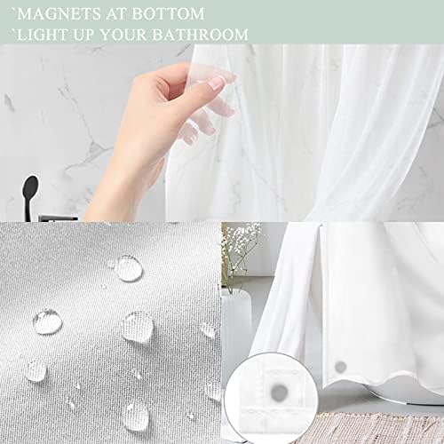 Tititex Snap-In Liner Floral Shower Curtain Set 72x72 Inch