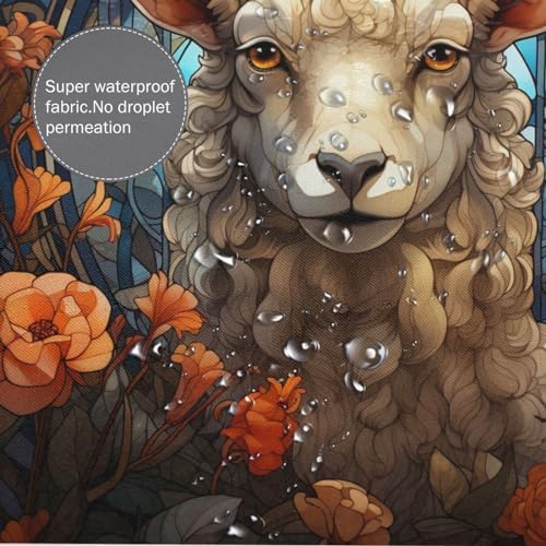 DAOWANGZUO Sheep Shower Curtain Set 72x72in