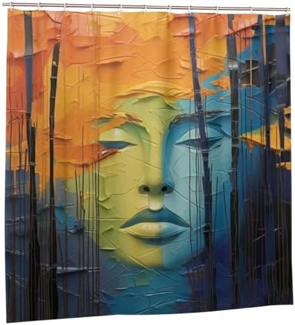 DAOWANGZUO Girls Face Shower Curtain Set