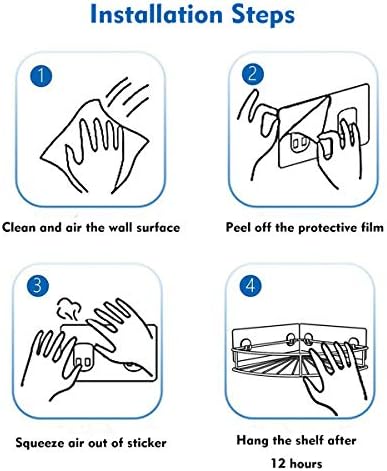 LAIGOO 8 Pcs Adhesive Stickers for Shower Caddy Corner