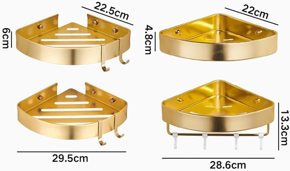 Shower Shelf Caddy Corner Mount 1 Layer Golden Triangle