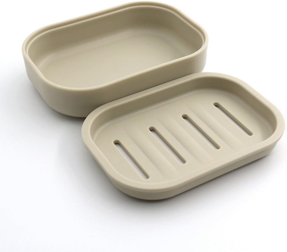 UVIVIU Plastic Soap Dish Khaki Drain Holder