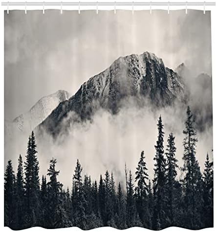 Ambesonne National Parks Shower Curtain Canadian Smokey Mountain Design 69x70