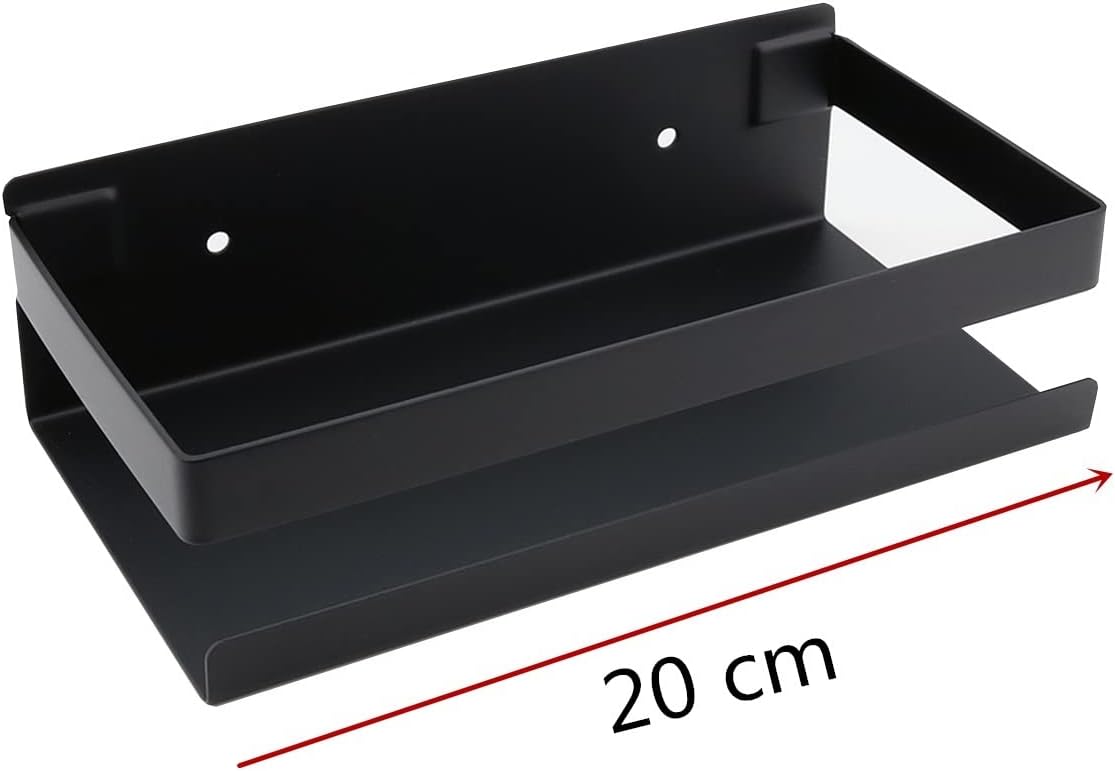 Shower Caddy Black 20cm Wall Mount Organizer