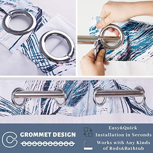 Ecoehoe 71x79 Waterproof Shower Curtain Set with Mesh Window