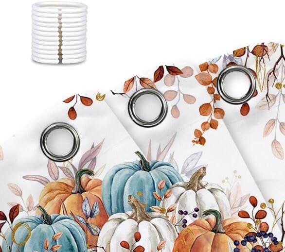 Fall Harvest Thanksgiving Pumpkin Shower Curtain 72x72in