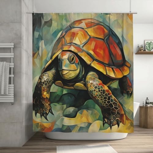 DAOWANGZUO Sea Turtle Shower Curtain Set