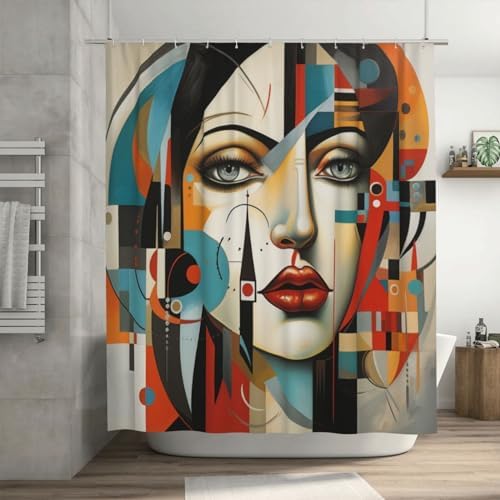 DAOWANGZUO Female Face Shower Curtain Set 72x72in