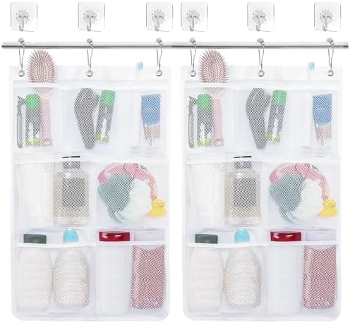 ULIFEBETTER 2 Pack Shower Caddy with 7 Pockets