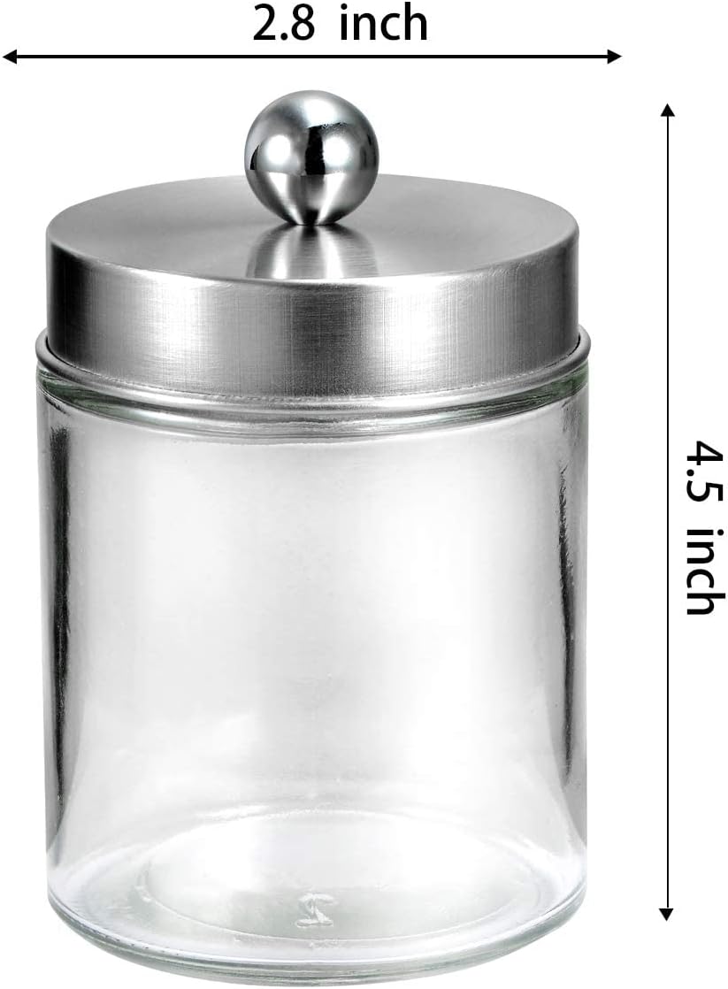 Amolliar Apothecary Jars Vanity Organizer - Brushed Nickel