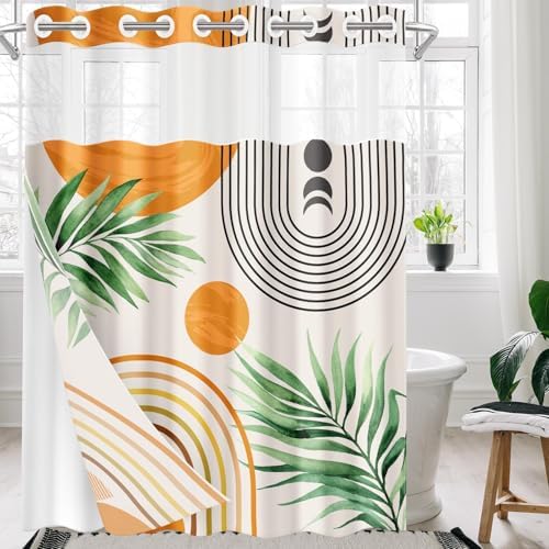 Nesphy Boho Geometric Shower Curtain Set with Liner