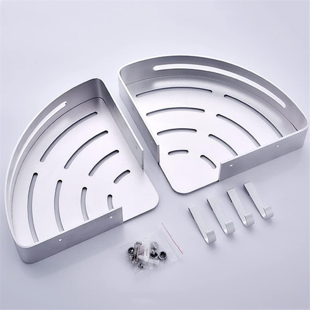 Silver Aluminum Triangle Shower Caddy with Hook