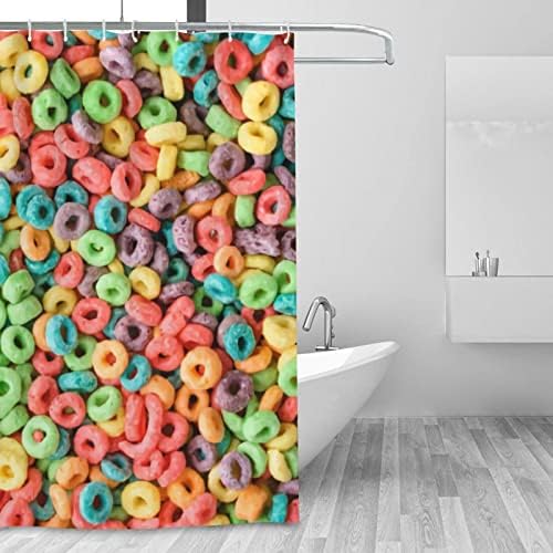 OLGCZM 3D Fruit Hoops Shower Curtain 72x72 Inches