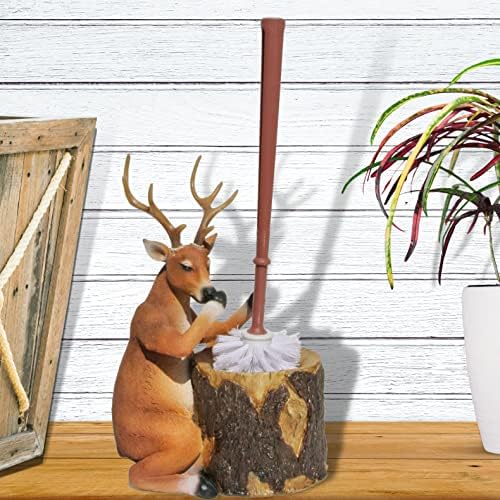 Rustic Deer Toilet Bowl Brush and Holder