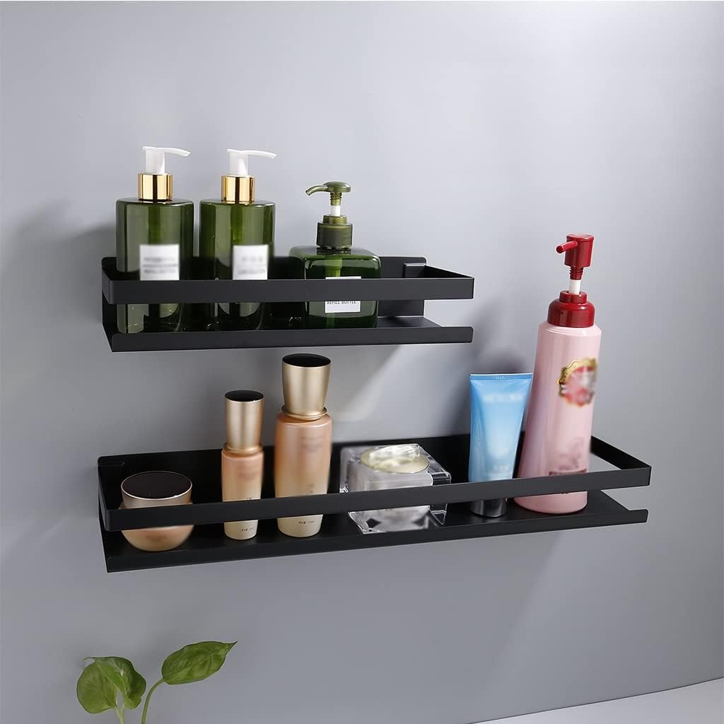 Shower Caddy Black 20cm Wall Mount Organizer