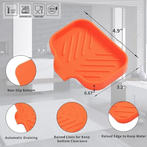 MicoYang Silicone Soap Dish with Drain Spout - 49x32 1