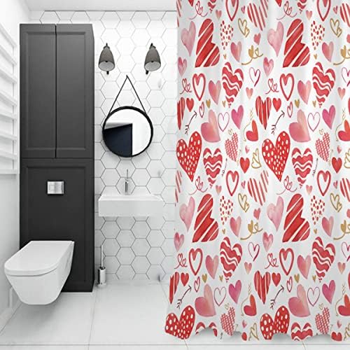 BestLives Valentines Shower Curtain with 12 Hooks