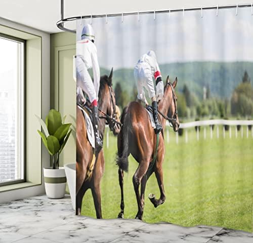 Ambesonne Modern Shower Curtain Brown Green Design with 12 Hooks