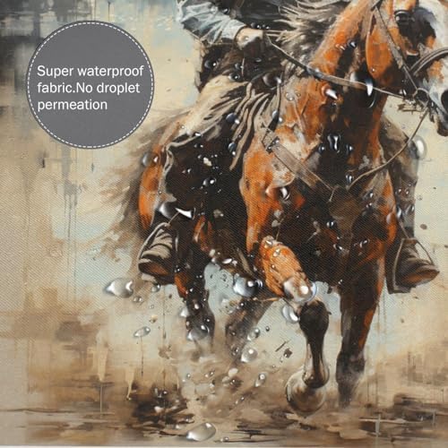 DAOWANGZUO Riding Cowboy Shower Curtain Set 1