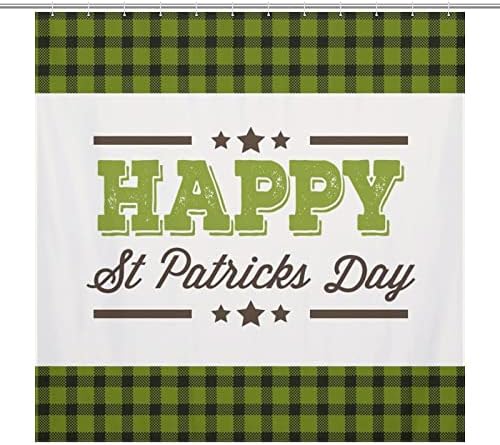 Happy St Patricks Day Shower Curtain with 12 Hooks
