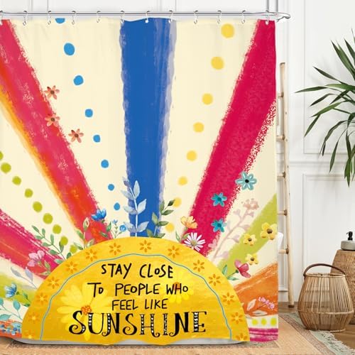 Miyotaa Vibrant Sun Kids Shower Curtain Set