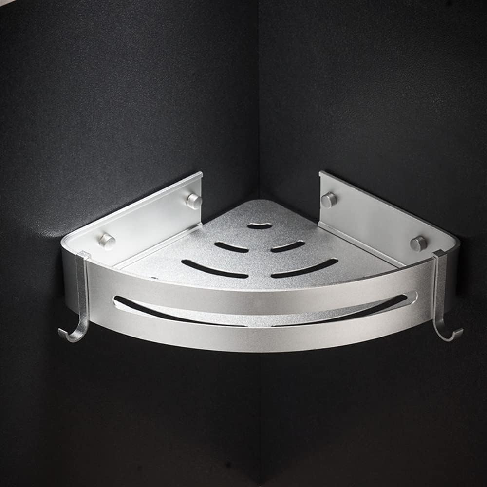 Silver Aluminum Triangle Shower Caddy with Hook