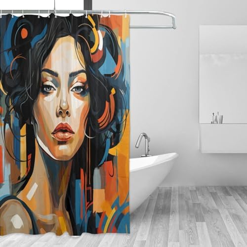DAOWANGZUO Female Face Shower Curtain Set 1