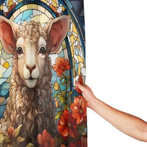 DAOWANGZUO Sheep Shower Curtain Set with 12 Hooks