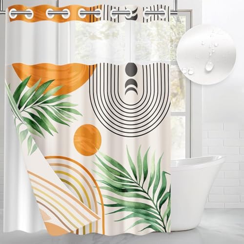 Nesphy Boho Geometric Shower Curtain Set with Liner