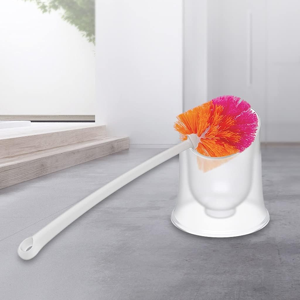 TOMYEUS Toilet Brush with Holder Set Long Handle 360 Cleaning Tool