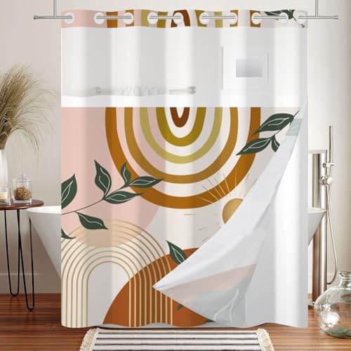 Boho Style Shower Curtain Set 71x74 Inch