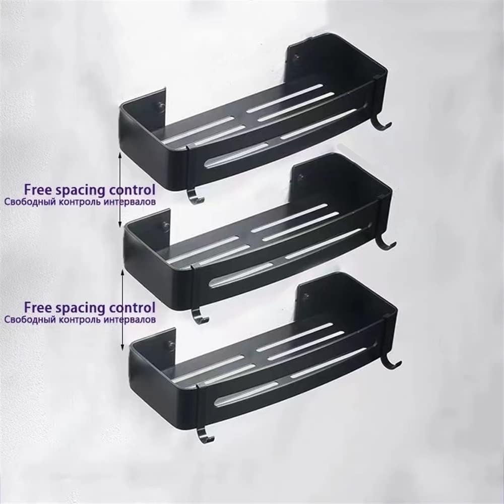 Shower Shelf Rack 1 Layer Black Metal Wall Mounted Storage