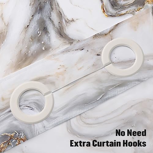 MitoVilla Marble Shower Curtain Set Grey Gold 72x74
