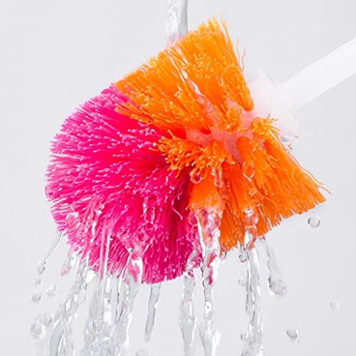 TOMYEUS Toilet Brush with Holder Set Long Handle 360 Cleaning Tool