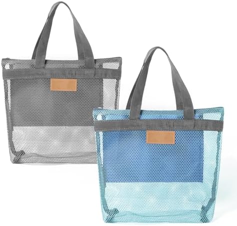 Pebipoo 2 Mesh Shower Caddy Bags with Zipper and Inner Pocket