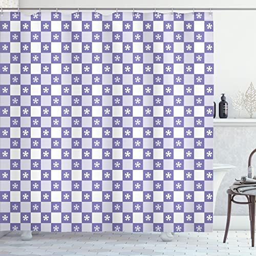 Ambesonne Floral Shower Curtain Set 69x70 Pastel Purple