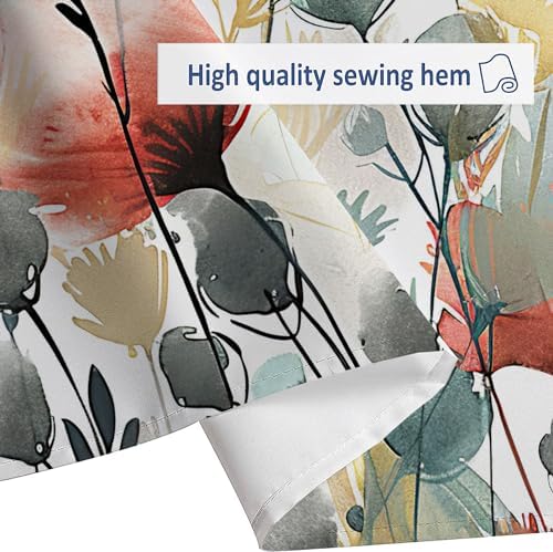 GOAOK Rustic Boho Floral Shower Curtain 72x72 with 12 Hooks