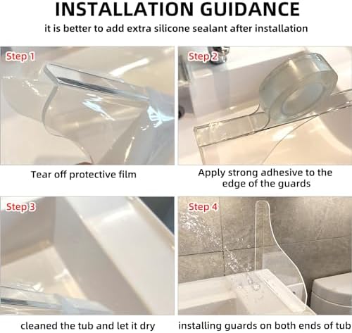 KOMOHOM Shower Splash Guard for Bathtub Corner