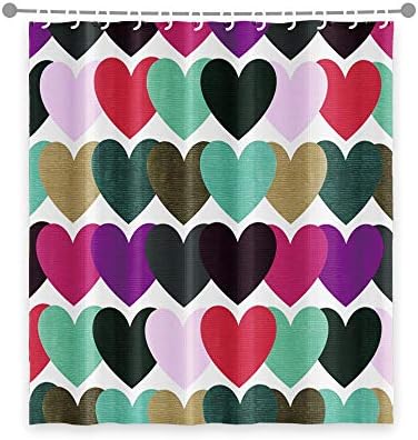 OERJU 65x72inch Colorful Heart Shower Curtain