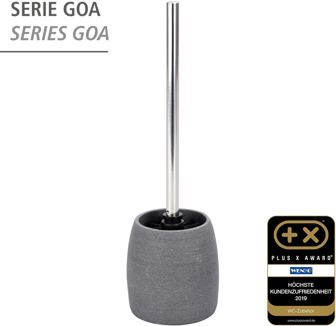 Wenko Polyresin Toilet Brush Set Grey