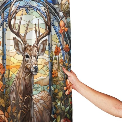 DAOWANGZUO Deer Shower Curtain Set with 12 Hooks