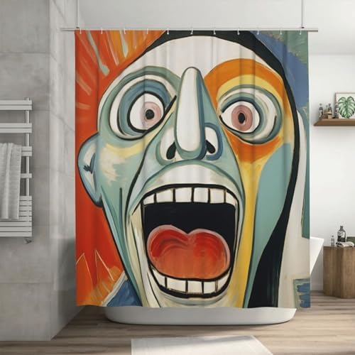 Laughing Boy Shower Curtain Set with 12 Hooks 72x72in