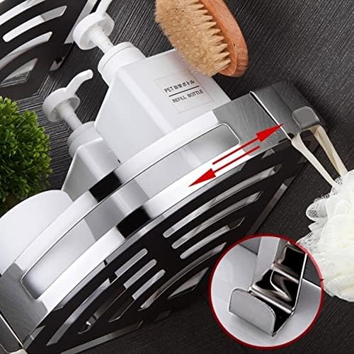 Stainless Steel Wall Mount Shower Caddy with No Drilling Option