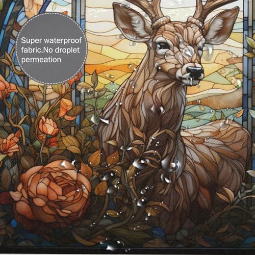 DAOWANGZUO Deer Shower Curtain Set with 12 Hooks