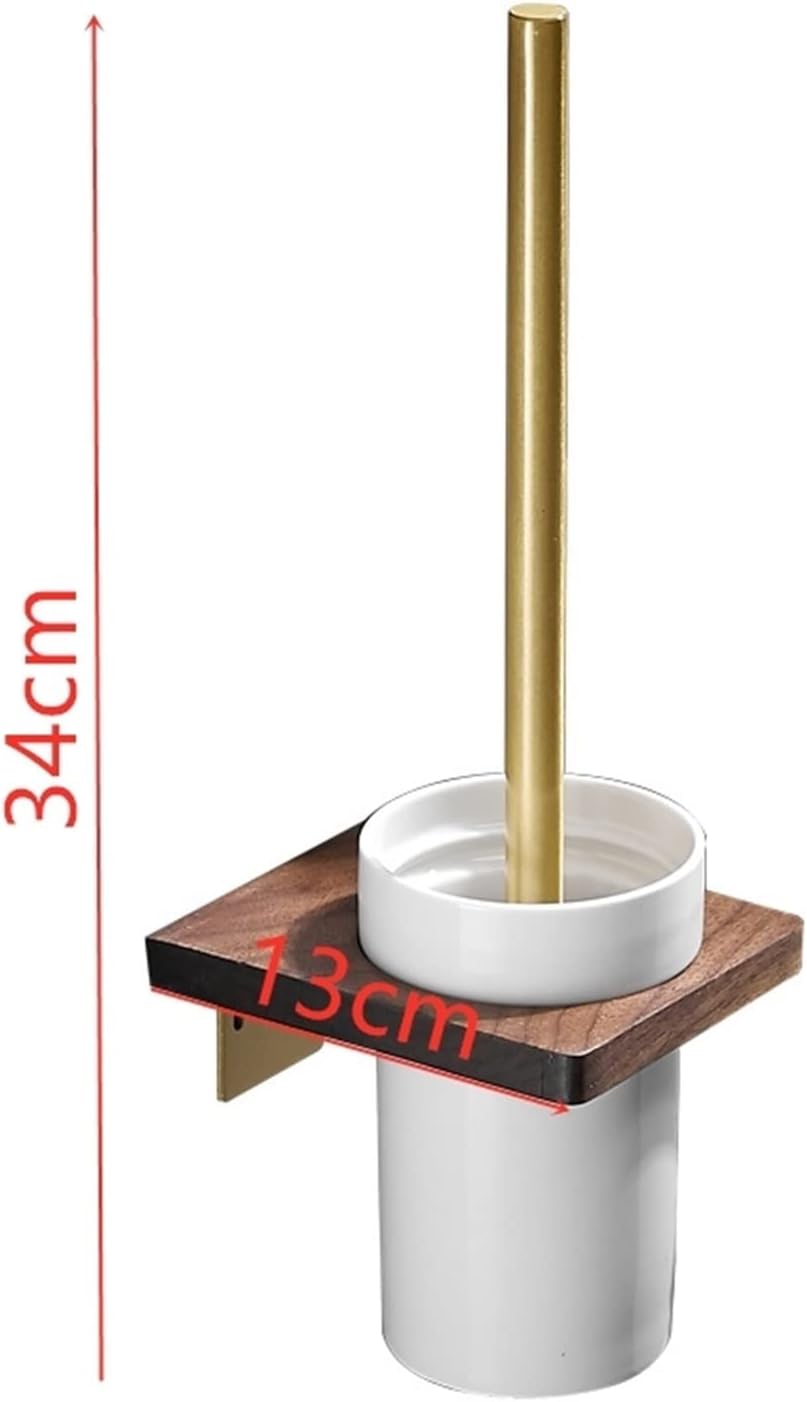INPETS Toilet Brush Holder with Ceramic Cup and Aluminum Pole
