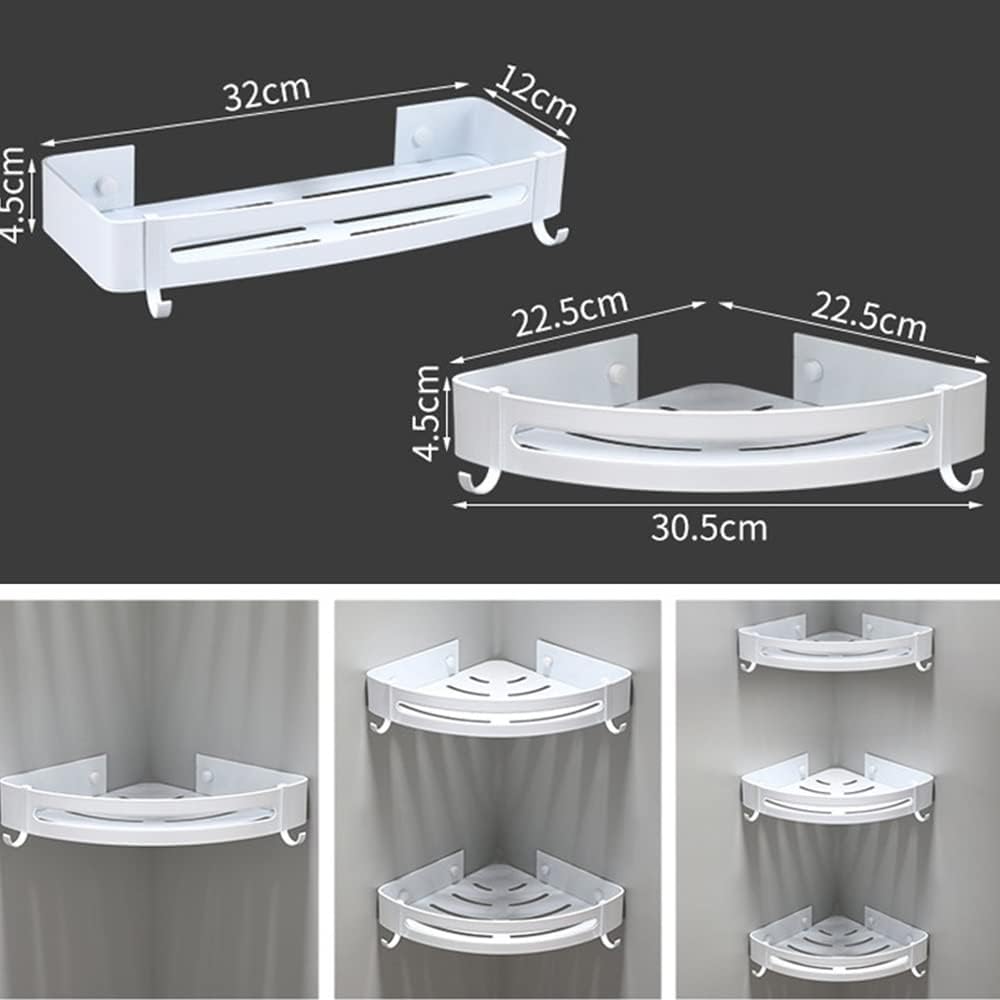 ANNBKA Triangle Shower Rack with Hooks White