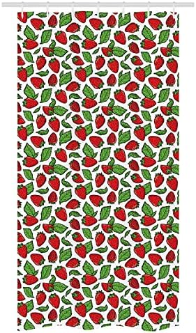 Ambesonne Fruit Stall Shower Curtain Set 36x72 Fern Green Red