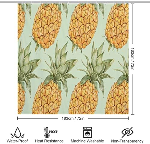 Adorable Pineapple Shower Curtain 72x72inch