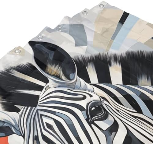 DAOWANGZUO Zebra Shower Curtain Set 72x72in